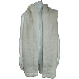 Koolaburra by UGG Cozy Sherpa Hooded Vest Birch Cream Size Small Sleeveless NWOT